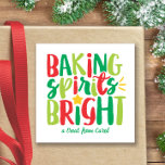 Baking Spirits Bright Festive Red Green Christmas Square Sticker<br><div class="desc">This Christmas design features the text "baking spirits bright" in fun, festive red and green typography. Click the customise button for more flexibility in adding/modifying the text and/or graphics! Variations of this design as well as coordinating products are available in our shop, zazzle.com/store/doodlelulu. Contact us if you need this design...</div>