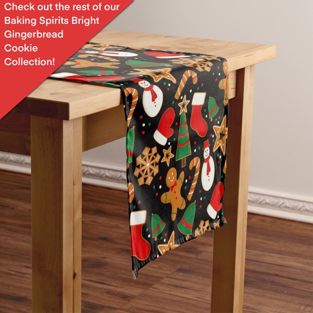 Baking Spirits Bright Gingerbread Christmas Cookie Medium Table Runner (Creator Uploaded)