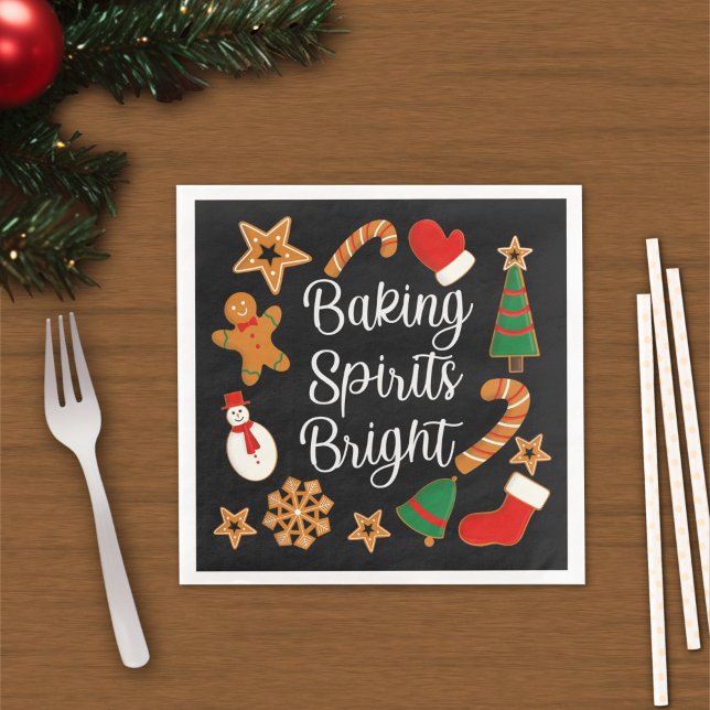 Baking Spirits Bright Gingerbread Christmas Cookie Napkin (Creator Uploaded)