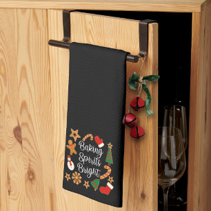 Baking Spirits Bright Gingerbread Christmas Cookie Tea Towel