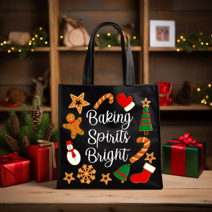 Baking Spirits Bright Gingerbread Christmas Cookie Tote Bag