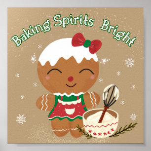Baking Spirits Bright- Gingerbread Christmas Print