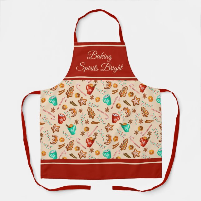 Baking Spirits Bright Gingerbread Cookies & Cocoa Apron (Front)