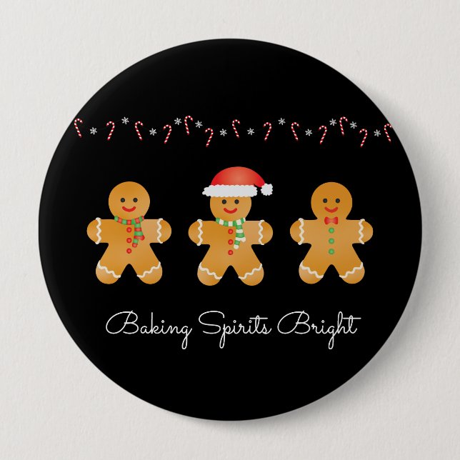 Baking Spirits Bright Gingerbread Men 10 Cm Round Badge (Front)