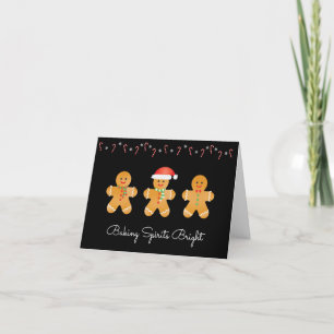 Baking Spirits Bright Gingerbread Men Holiday Card