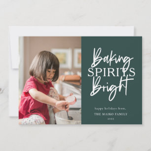 Baking Spirits Bright Green Christmas Photo Holiday Card