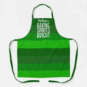 Baking Spirits Bright Green Holiday Baking Custom Apron
