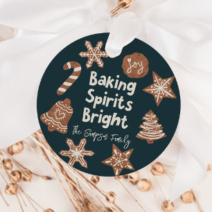 Baking Spirits Bright Holiday Cookies Favour Tags