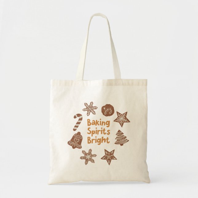 Baking Spirits Bright Holiday Cookies Tote Bag (Front)