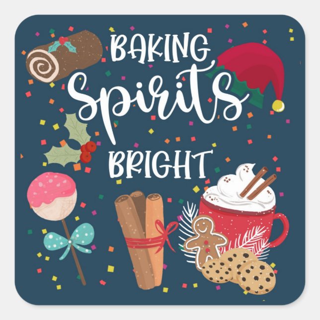 baking spirits bright homemade hamper note card square sticker (Front)
