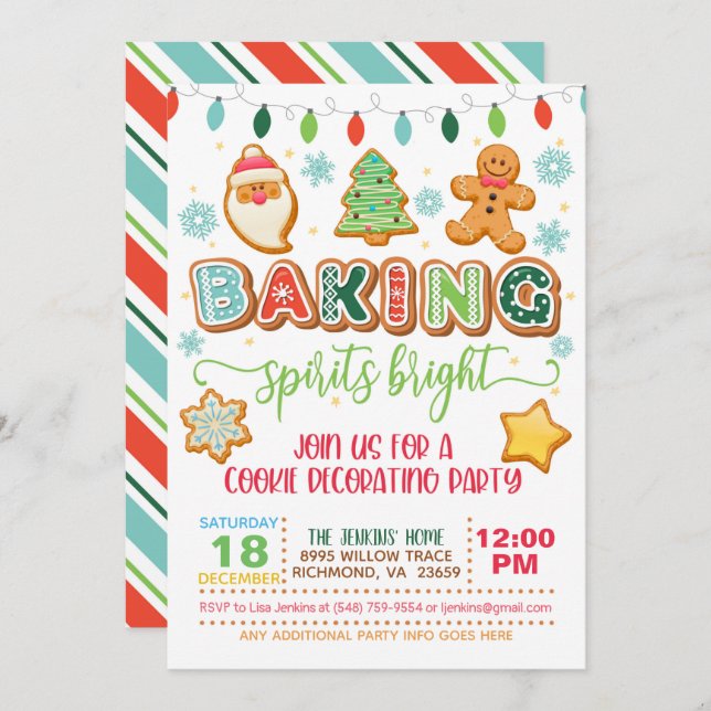 Baking Spirits Bright Invitation - White (Front/Back)