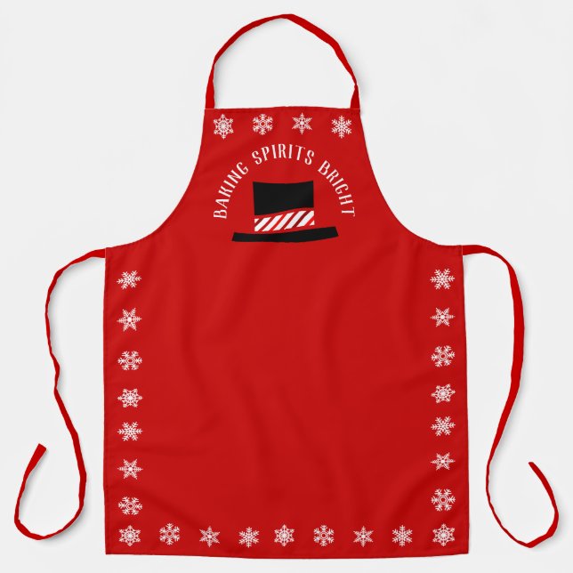 Baking Spirits Bright l Top hat l Snowflakes Apron (Front)