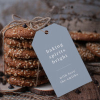Baking Spirits Bright | Minimal Simple Blue Grey