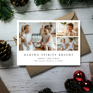 Baking Spirits Bright Modern Christmas Photo Card