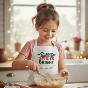 Baking Spirits Bright Name Christmas Apron