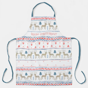 Baking Spirits Bright Nordic Reindeer Fairisle Apron