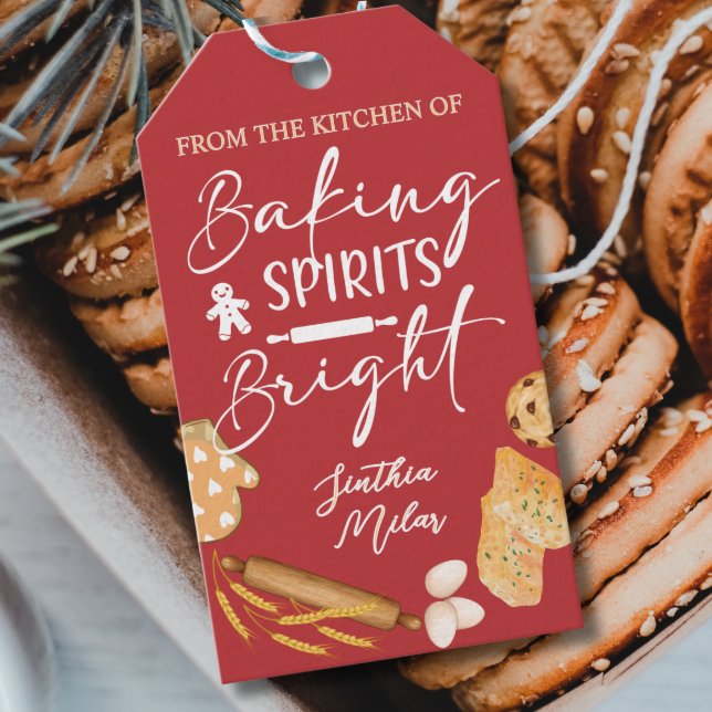 Baking Spirits Bright Personalised Holiday Baking Gift Tags (Creator Uploaded)