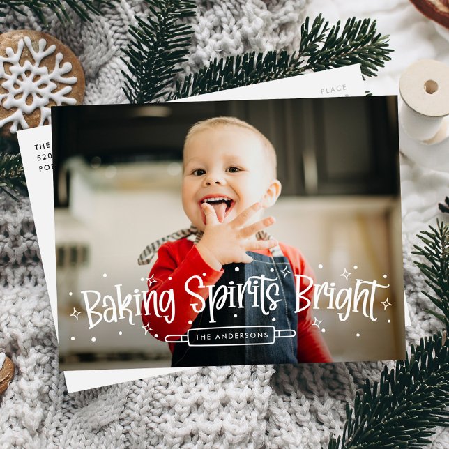 Baking Spirits Bright Photo Holiday Postcard (Creator Uploaded)