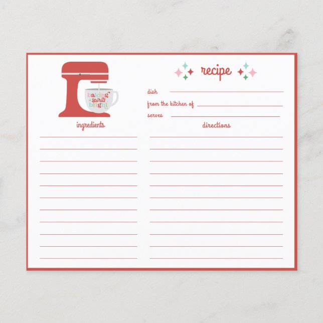 Baking Spirits Bright Recipe Card (Front)