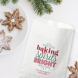 Baking Spirits Bright   Red & Green Holiday Baking Favour Bag