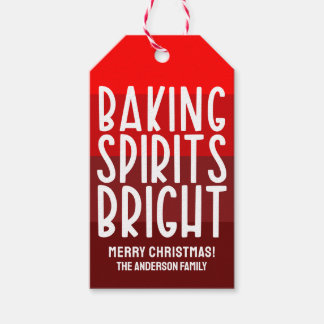 Baking Spirits Bright | Red Striped Christmas Gift Tags