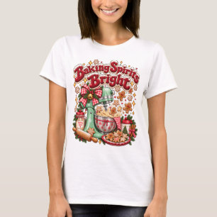 Baking Spirits Bright Retro Christmas Gingerbread T-Shirt
