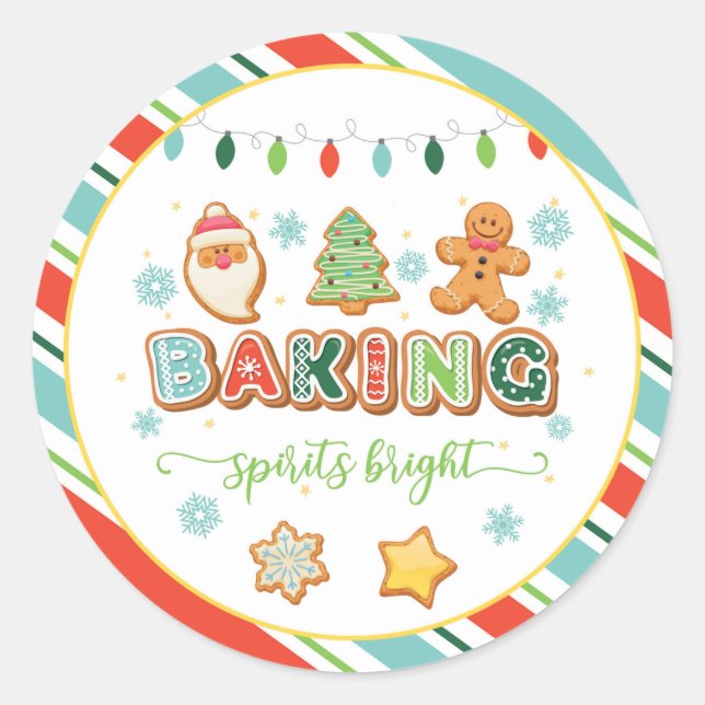 Baking Spirits Bright Round Sticker - WH (Front)
