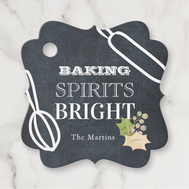 Baking Sprits Bright Holiday Chalkboard Favour Tags