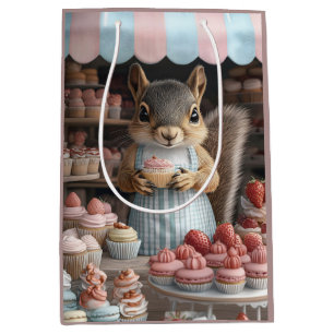 Baking Squirrel with Cupcake Medium Gift Bag