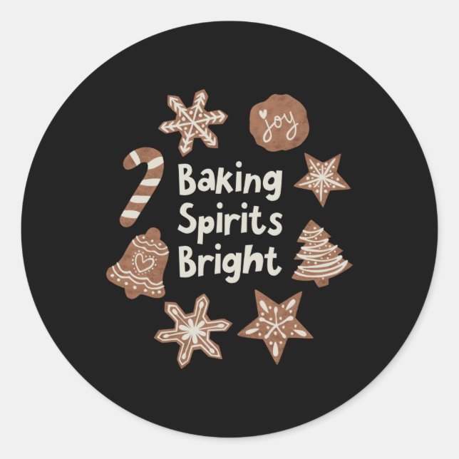 Baking Srits Bright Holiday Cookies T Shirt  Classic Round Sticker (Front)