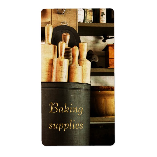 baking supplies customisable container label (Front)