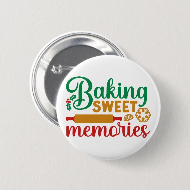 Baking Sweet Memories 6 Cm Round Badge (Front & Back)