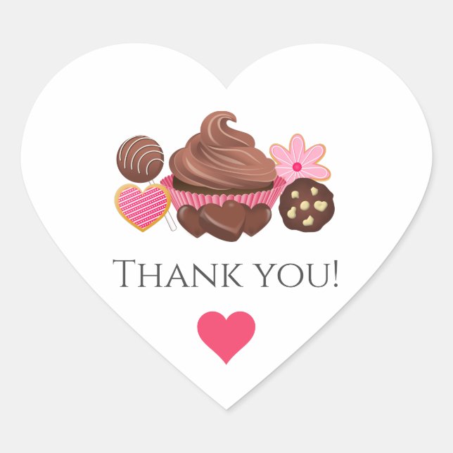 Baking Thank You Packaging Heart Sticker (Front)
