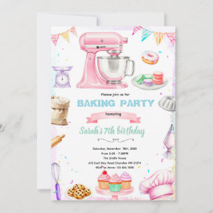 Baking theme party invitation