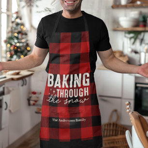 Baking Through the Snow Buffalo Plaid Christmas  Apron