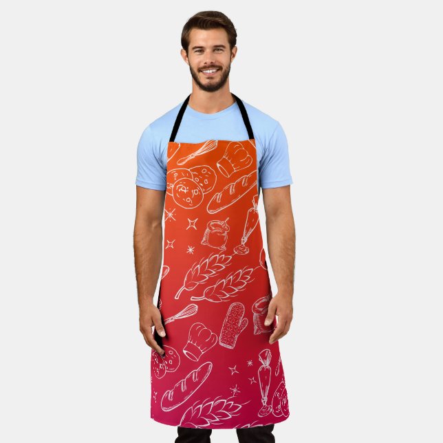 baking tools and food orange kitchen baker  apron (Worn)