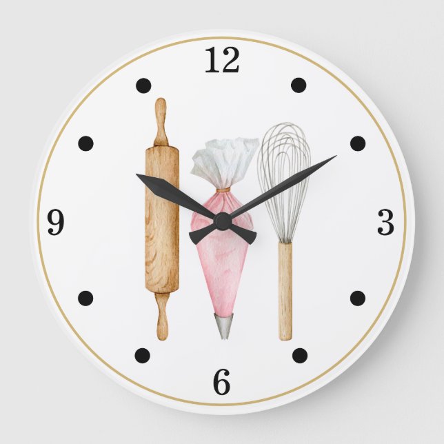 Baking Tools Utensils Kitchen Large Clock (Front)