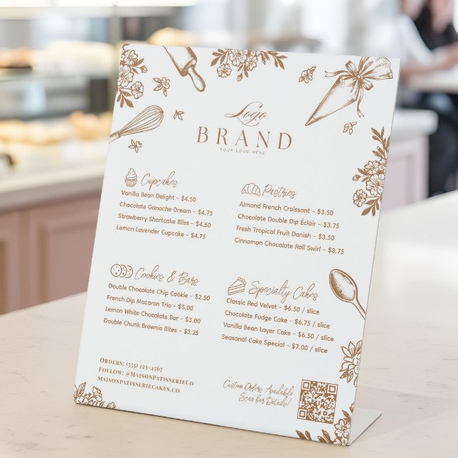 Baking Utensil Pastry Cake Bakery Menu Price List Pedestal Sign (Baking Utensil Pastry Cake Bakery Menu Price List Pedestal Sign)