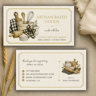 Baking Utensils Artisan Baker Bakery Business Card