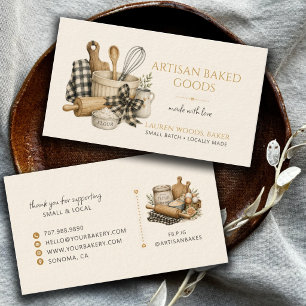 Baking Utensils Artisan Baker Bakery  Business Card