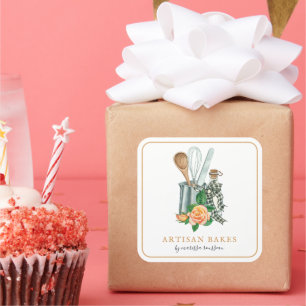 Baking Utensils Baker Bakery Square Sticker