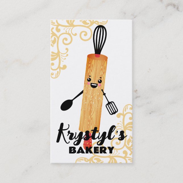 Baking utensils baker rolling pin robot business c business card (Front)