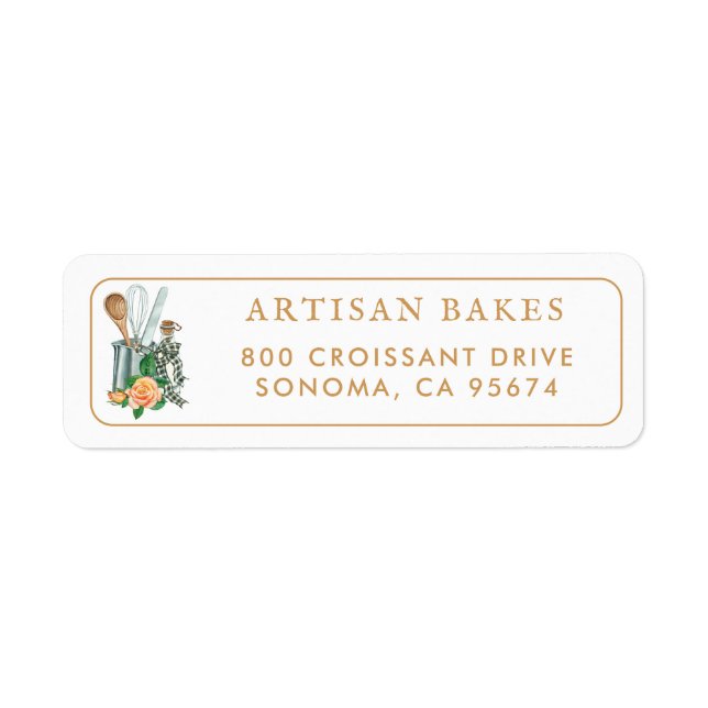 Baking Utensils Bakery Baker Return Address Label (Front)