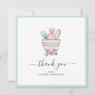 Baking utensils Bridal Shower Square Thank you  Card