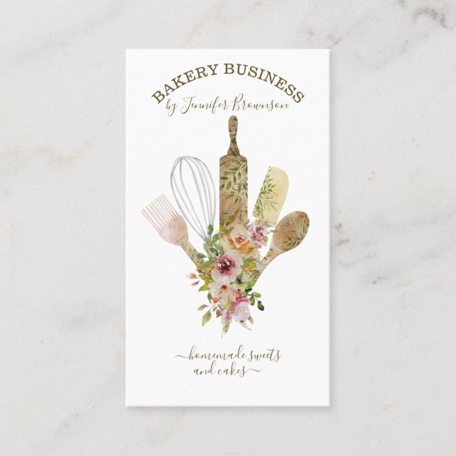Baking utensils Catering Cook Chef Business Card (Front)
