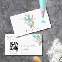 Baking Utensils Floral Pastry chef Business Card