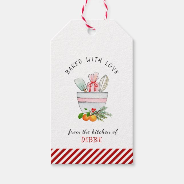 Baking Utensils | Mixing Bowl Holiday Bakers Gift Tags (Front)