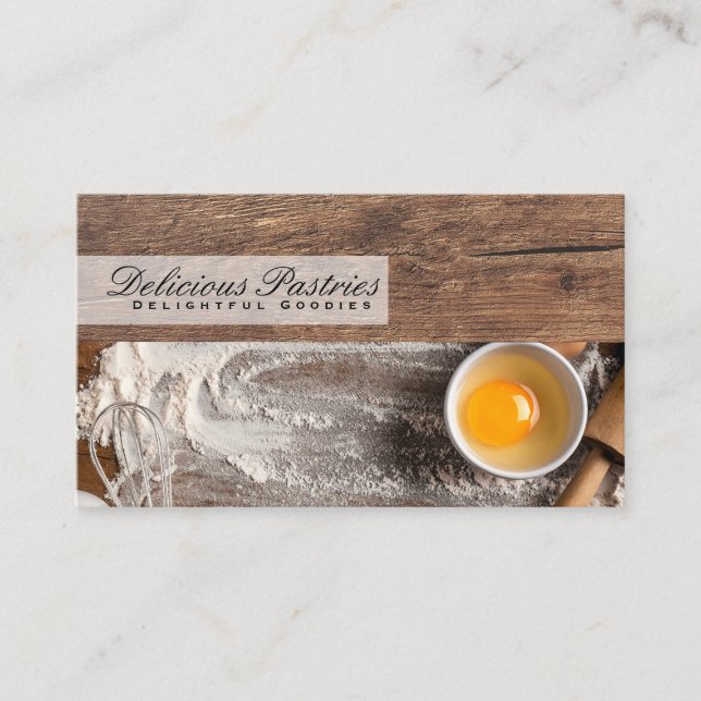 Baking with Ingredients | Culinary Business Card (Front)