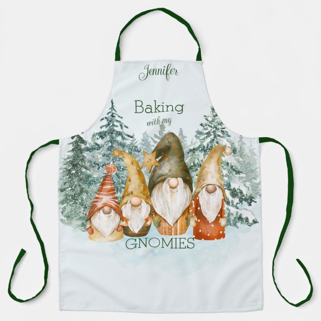 Baking with my Gnomies Christmas Apron (Front)