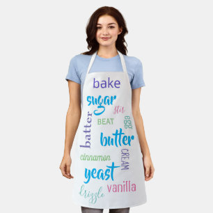 Baking Words Fun Kitchen Apron